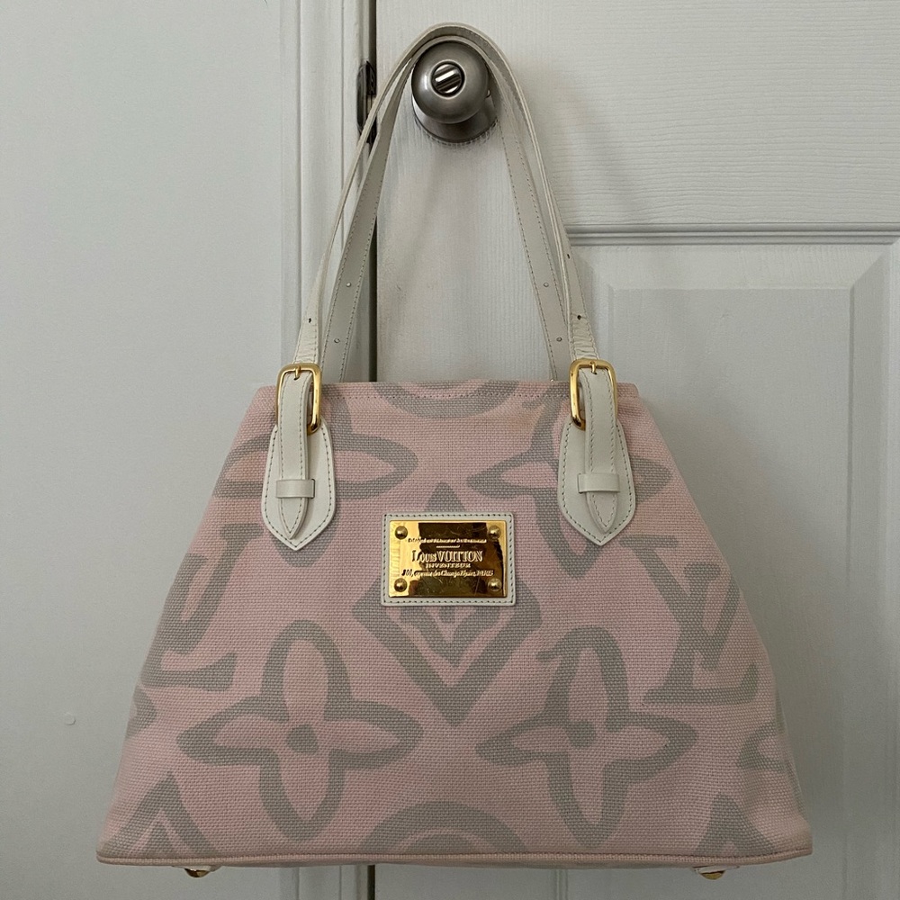 Auth Louis Vuitton Tote Bag Tahitienne PM Pinks